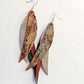 Handmade Upcycled Suede Fringe Feather Earrings