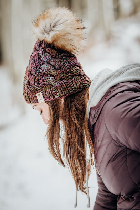 Hocus Pocus Merino Wool Cabled Twist Beanie